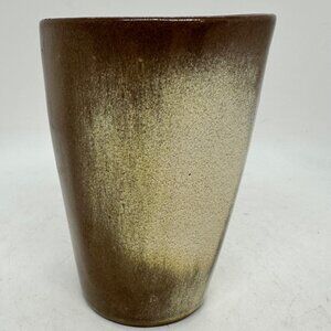 Frankoma Handcrafted Pottery Tumbler Desert Gold Brown Gradient Glazed Cup